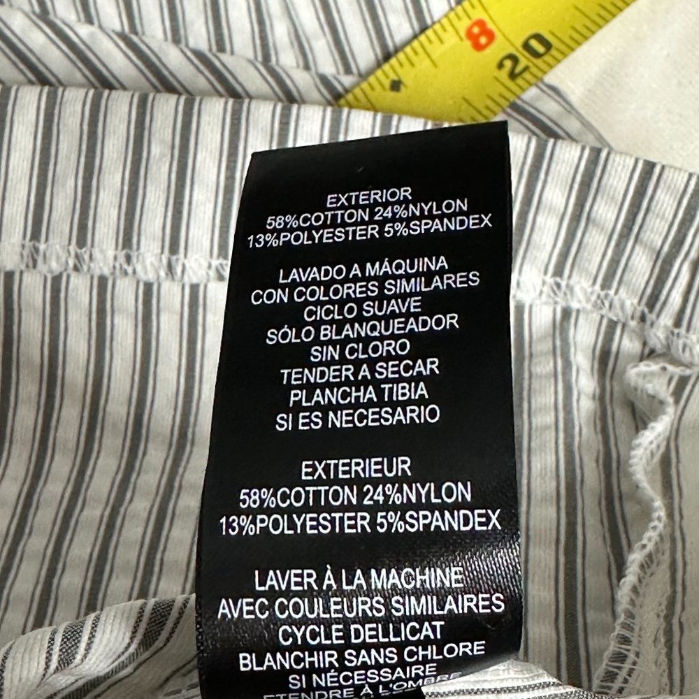 Dress Wing Ruffle Sleeve Pinstripe Crew Neck Zip Stretch Easter Spring Sz 16 - Picture 9 of 14